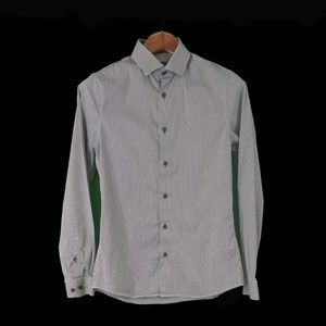 H&M Long Sleeve Slim Fit Black & White Small Check